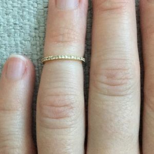 Genuine diamond and 14k gold midi eternity ring
